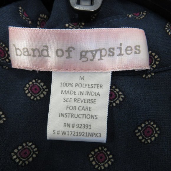 Womens Top Sz M Semi Sheer Button Front 3/4 Sleeve - Picture 10 of 11